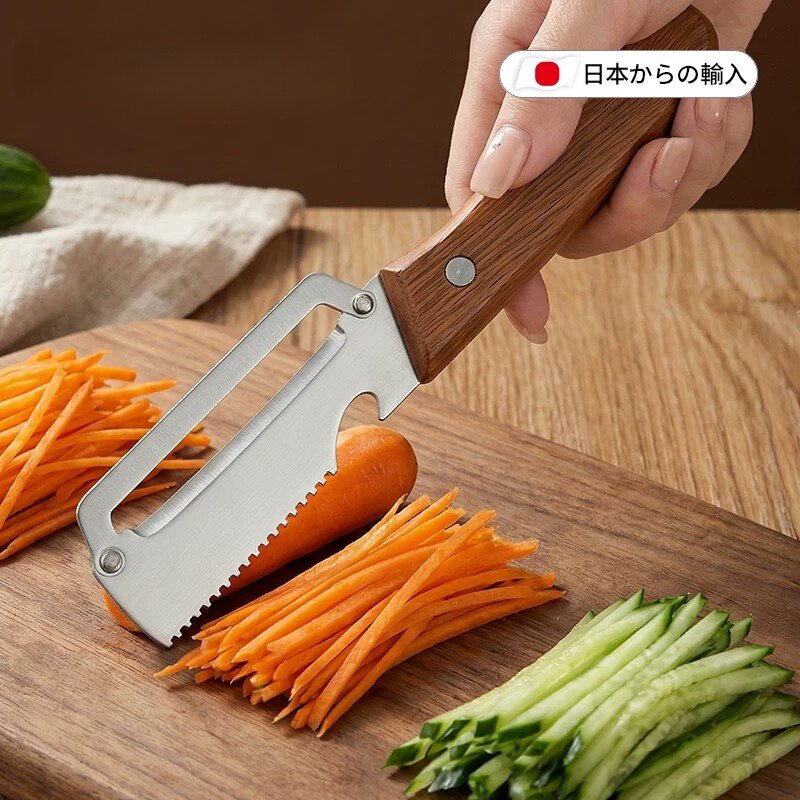 日本多功能切葱器菠萝刀削皮开瓶器家用厨房切丝刮皮刀