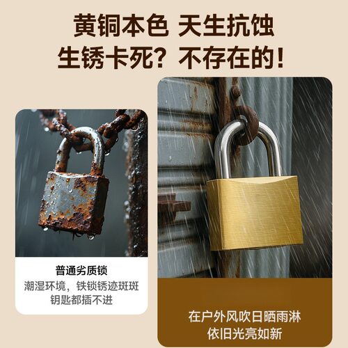 挂锁通开锁防盗锁防水防锈防撬锁家用大门锁小锁头宿舍铁锁子户外