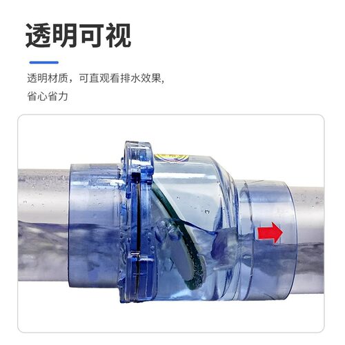 防反水止逆阀厨房水槽下水道50pvc止回阀单向阀排水管防臭味防溢
