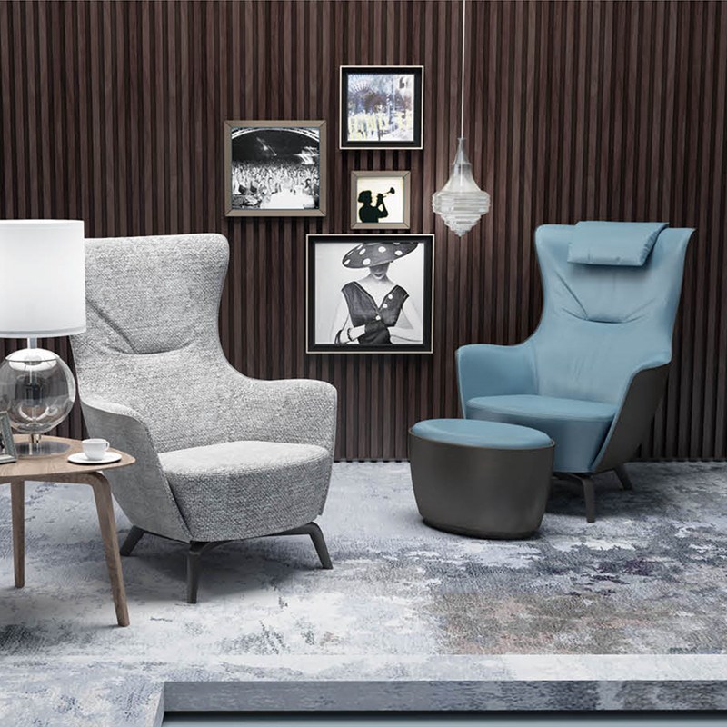 客厅休闲椅办公室商务空间接待洽谈椅沙发配套用椅子北欧高背椅