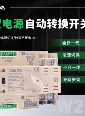 格亚W2R-100米色双电源自动转换开关应急电源切 换开关63A