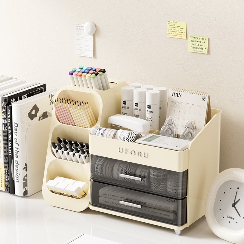 化妆品收纳盒家用梳妆台高级感大容量护肤品多功能桌面分格置物架