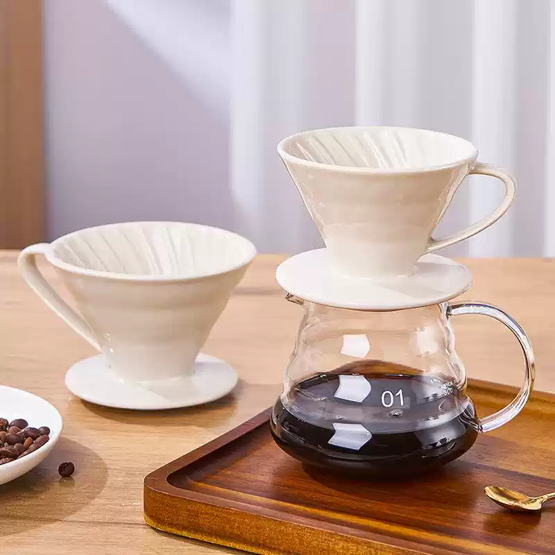 欧式陶瓷V型过滤杯手冲咖啡过滤器漏斗杯美式咖啡滴滤式咖啡器具