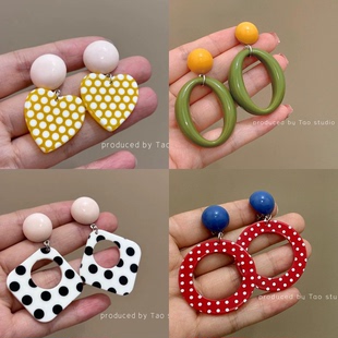 80年代复古港风女童耳环耳夹无耳洞演出欧美夸张无痛假耳坠饰品潮