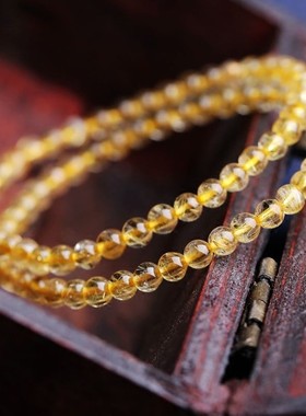 2025新款高透发丝天然金黄迷你小颗金发晶女款手链高透度精选