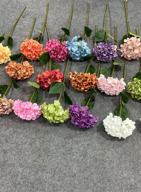 72片手感保湿绣球婚庆婚礼网红景点装饰支玫红3d绣球仿真花地排