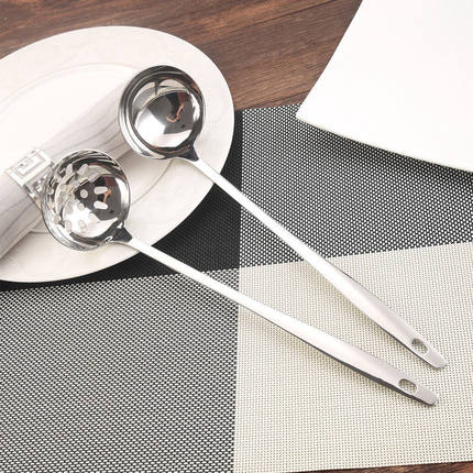 精美加厚长柄火锅勺子汤勺漏勺 加长7公分8公分汤壳汤漏