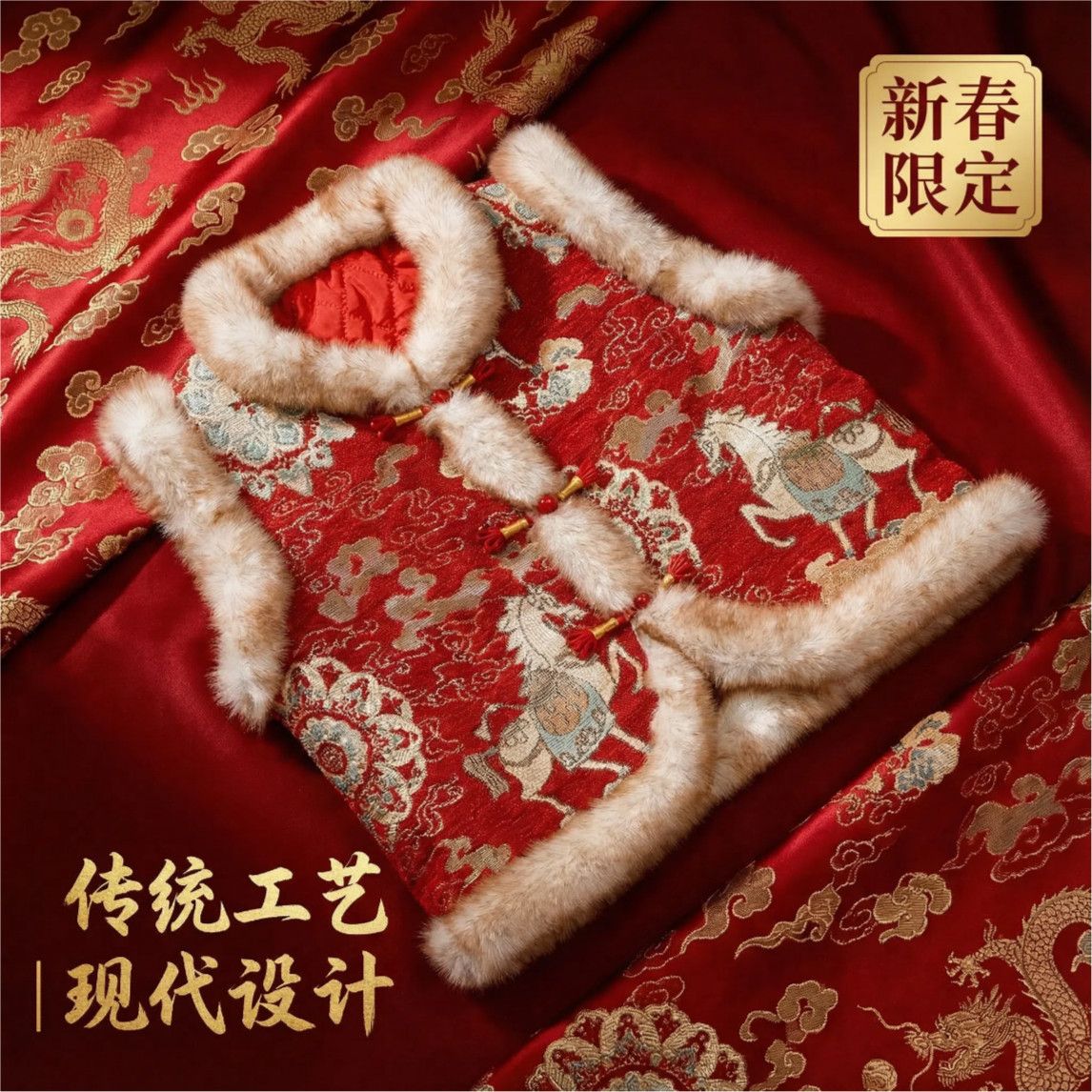 儿童过年马甲男女宝宝汉