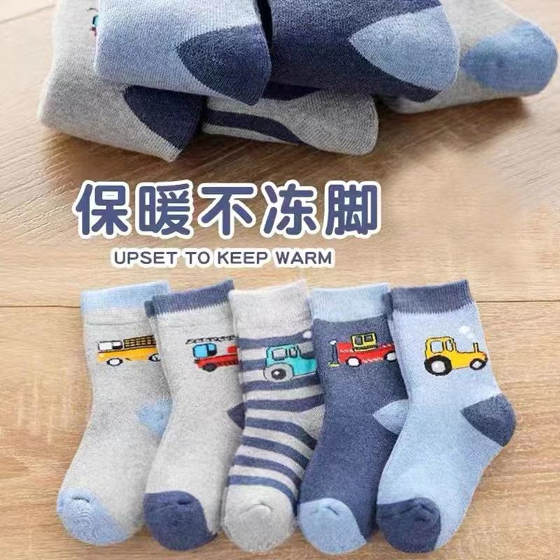 儿童袜子冬季加厚毛圈袜