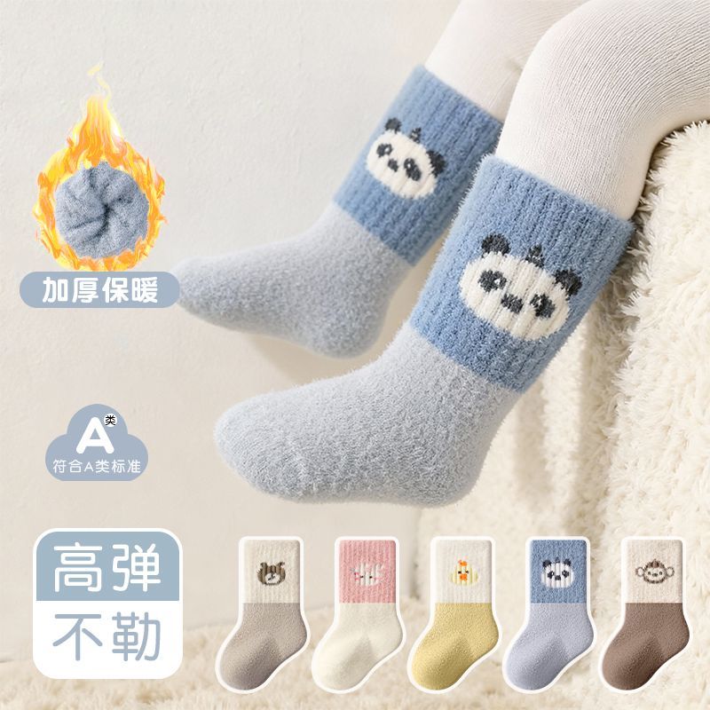 婴儿冬季袜子加绒加厚保