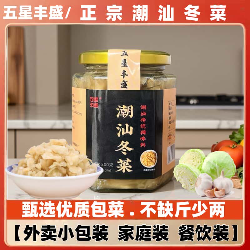 五星丰盛潮汕冬菜300克正宗特产海鲜砂锅粥调味料下饭菜咸菜榨菜