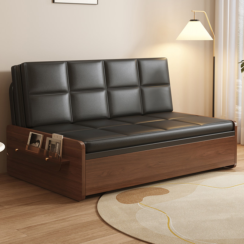 可折叠沙发床两用客厅中古风黑色伸缩沙发床双人办公室小户型新款,住宅家具,沙发床,淘宝优惠券,粉丝福利购,淘宝优惠卷
