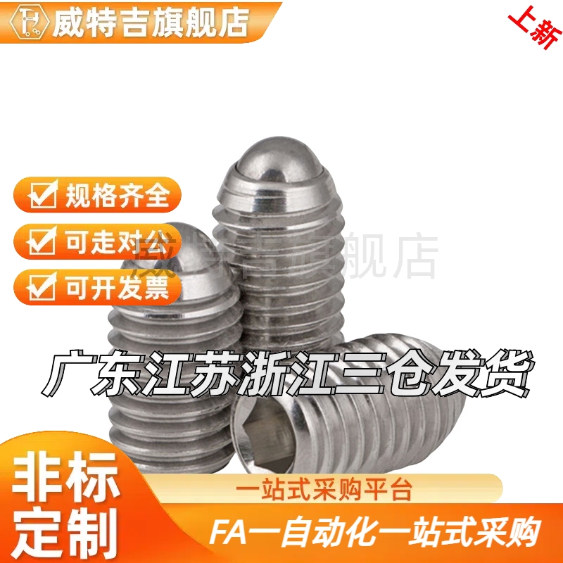 球头柱塞ZAC01/ZAC02/ZAC03-M3 M4 M5 M6 M8 M10 M12 M16定位珠