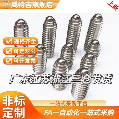 BSRA-M3/M4/M5/M6/M8/M10/M12 球头弹性柱塞 BSRAS 不锈钢柱塞