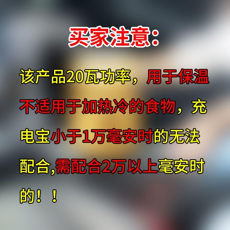 插电加热饭盒可用车载充电宝保温饭盒usb充电恒温饭盒免注水饭盒