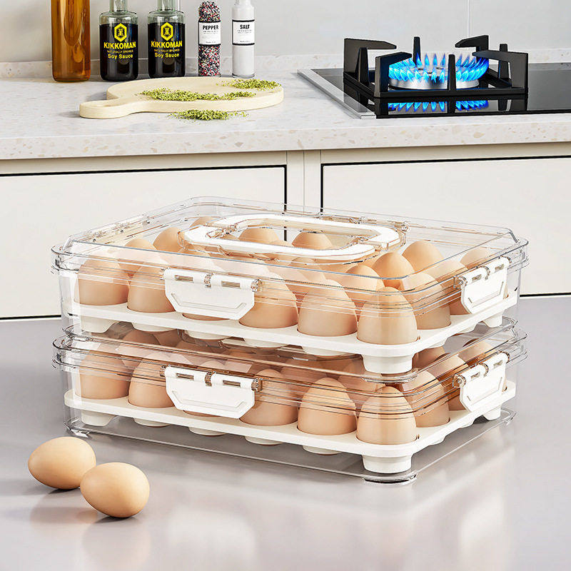 放装鸡蛋架托带盖收纳盒冰箱专用收纳整理神器食品级厨房保鲜盒,餐饮具,鸡蛋托,淘宝优惠券,粉丝福利购,淘宝优惠卷