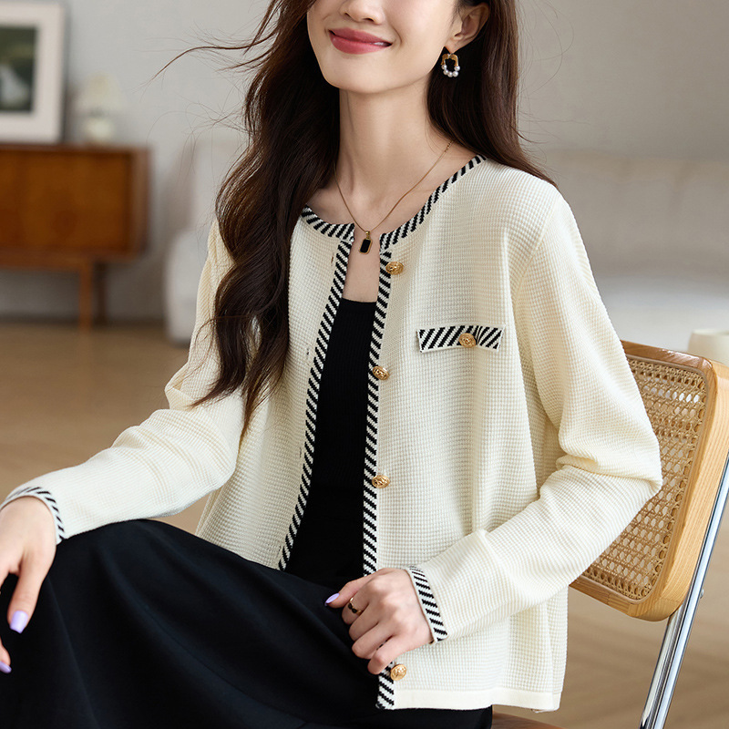 法式气质撞色小香风减龄