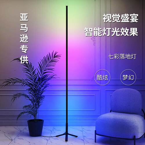 工厂现货简约美式网红智能氛围立灯卧室客厅室内遥控炫彩落地灯