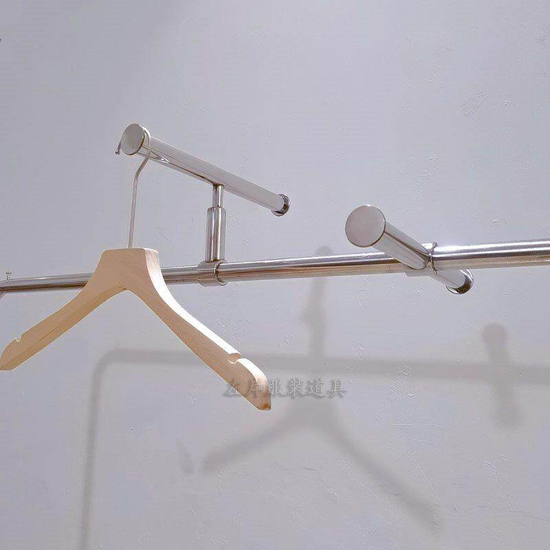 服装店正挂钩正挂杆配件卡扣不锈钢正面服装展示架可活动点挂