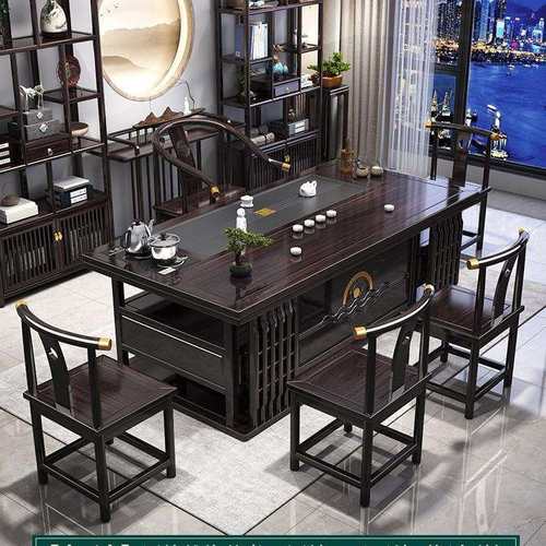 新中式仿古阳台茶几实木茶桌椅组合家用茶桌一体一整套功夫泡茶台