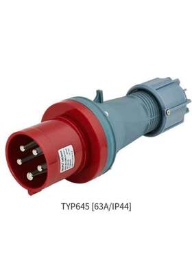 威浦 工业插头 WEIPU IP44防溅 TYP645 63A/5芯  380V 针插头