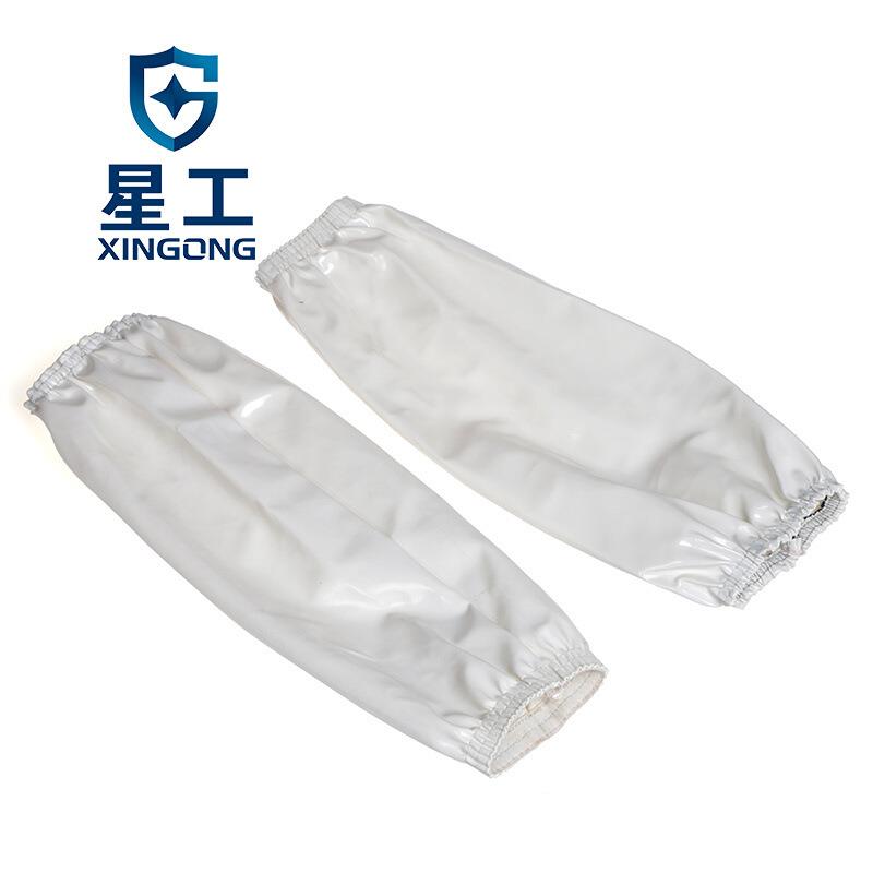 星工防水防油污套袖PU皮防水袖套清结防护护袖笼袖筒均码10双