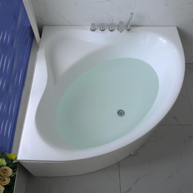 工厂三角双人亚克力浴缸扇形裙边不锈钢支架恒温冲浪家用浴缸