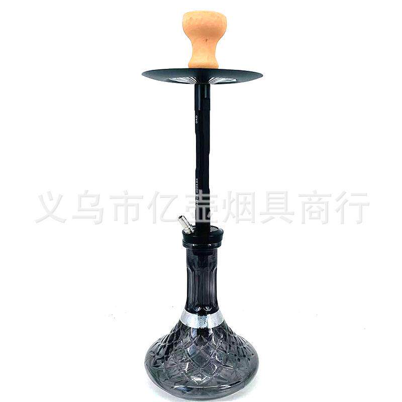 工厂ALPHAoro便携式大号不锈钢黑色水烟壶hookahshisha
