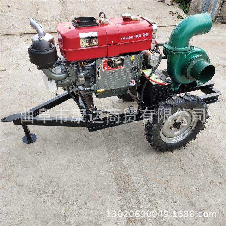 柴油机带动4寸水泵抗洪抢险排水泵100立方出水量水泵大面积排水泵