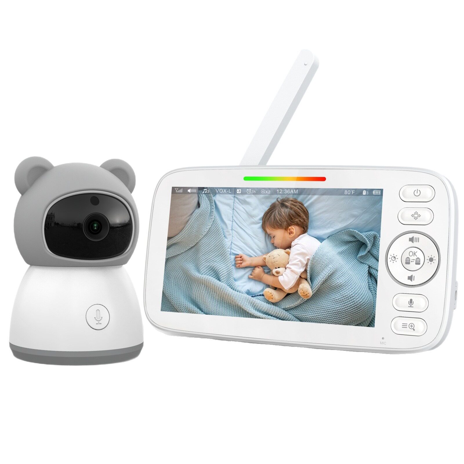 【厂家】跨境5寸720P婴儿看护器监护器监视器babymonitor家用爆款