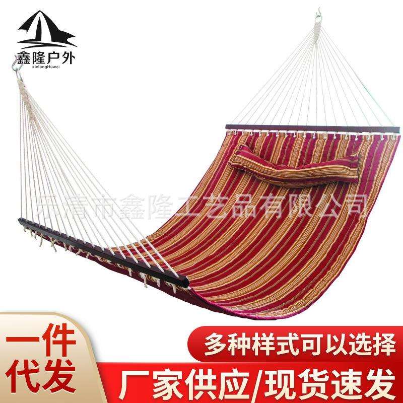 单双人压棉吊床加厚加宽帆布室内露宿专用户外用品供休闲悬挂式