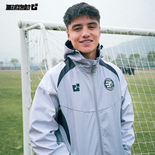 無球跑動25温州队球员版风雨衣防风雨连帽梭织外套连帽全拉链三防