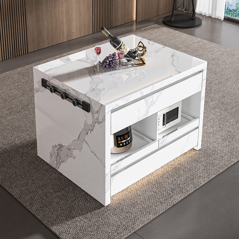 极简单独岩板中岛台餐桌一体餐厅小户型窄导台岛头茶桌厨房岛台柜,住宅家具,岛台餐桌,淘宝优惠券,粉丝福利购,淘宝优惠卷