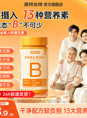 诺特兰德维生素b族多种复合维生素片vb叶酸b2b6b12烟酰胺维c旗舰