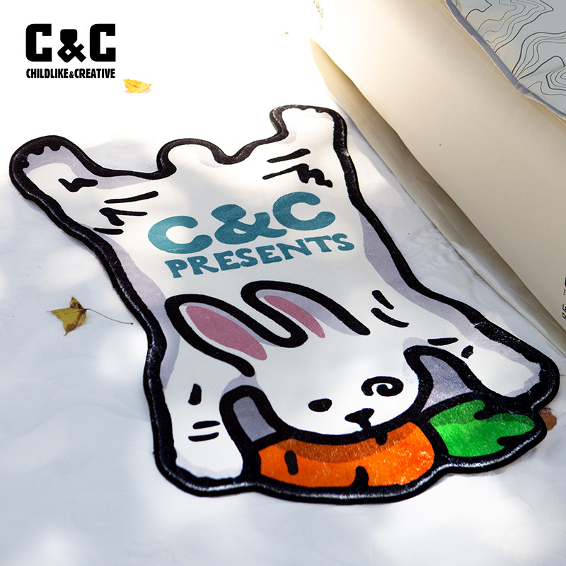 CC户外兔子卡通吸水防滑地毯卧室床边客厅沙发茶几装饰地垫,户外/登山/野营/旅行用品,其他配件,淘宝优惠券,粉丝福利购,淘宝优惠卷