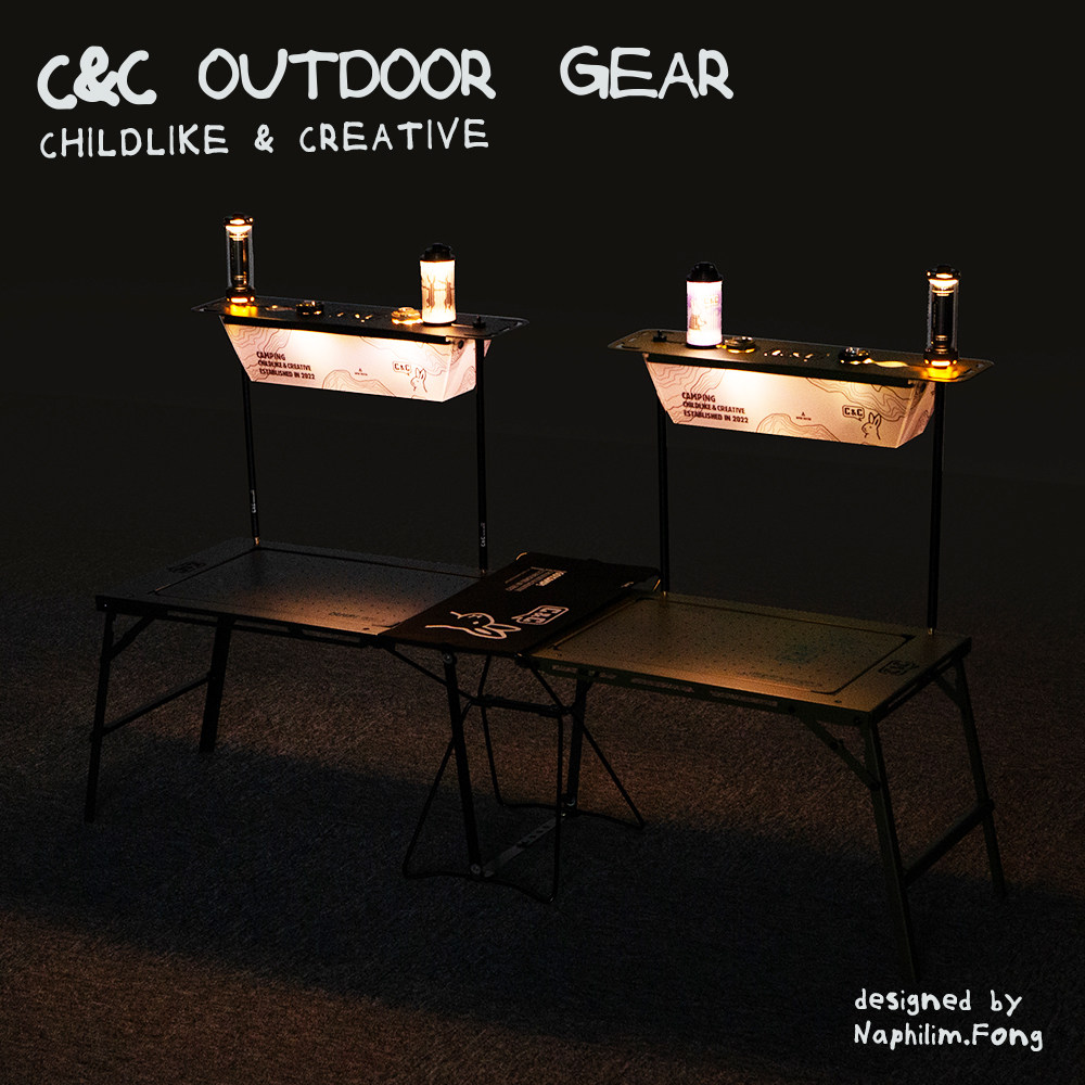 CC户外哆啦可折叠拓展边桌大全套户外露营休闲单元板天板套装配件