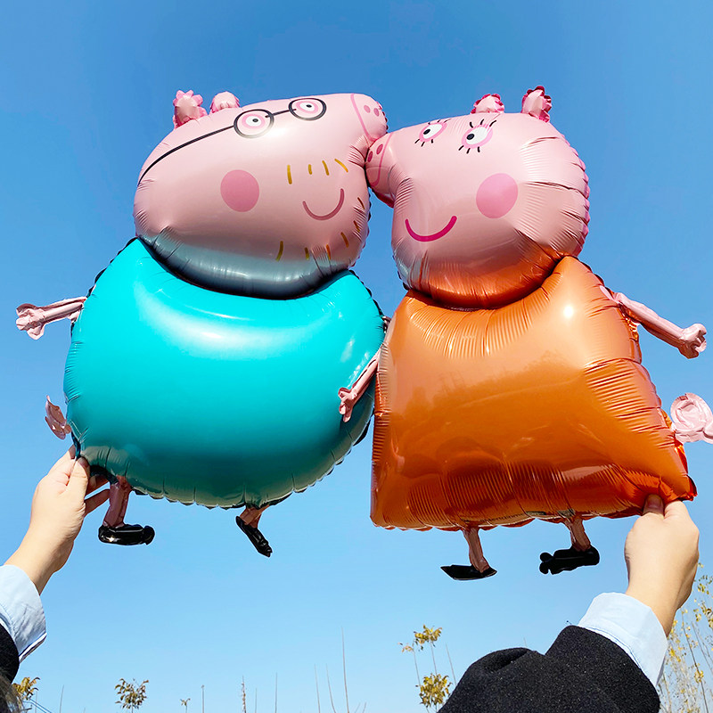小猪佩奇乔治铝膜气球儿童宝宝周岁生日派对布置装饰玩具礼物卡通