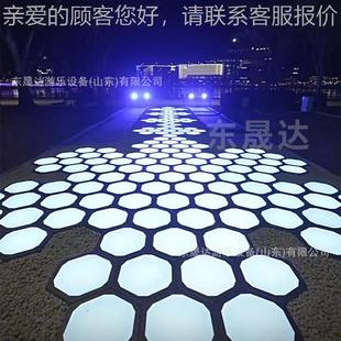 色地彩跑板红道灯网灯光彩虹跑圆形地砖灯大型LED互动2023道具