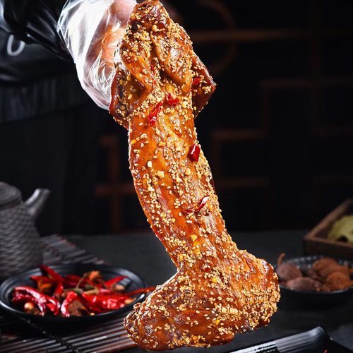 麻辣辣手撕整只全兔香辣兔腿兔头辣味冷吃兔肉烤兔开袋即食小吃