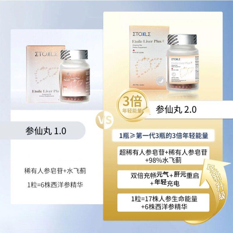 大虚人秒回！税加拿Etoile血参仙丸2.0高纯OMY度稀有人保参皂苷