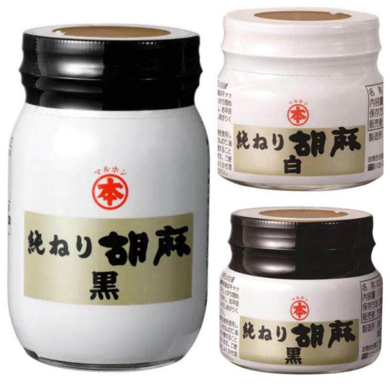 日本本土采购竹CQJ 本油脂 MRAUHO丸本 纯研磨黑白N芝麻酱110g 45