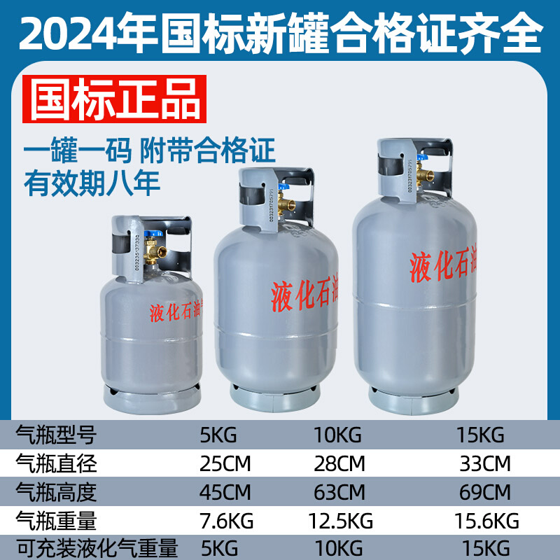 5公斤液化气罐野炊摆摊煤气罐燃气罐煤气瓶液化气瓶煤气瓶空瓶
