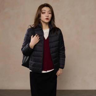 MENGJIAN羊毛内胆轻薄棉服女25冬季 基础百搭立领保暖三防外套 新款