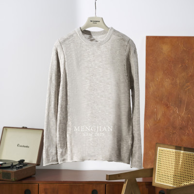 【知凡】MENG JIAN-亚麻设计感打底长袖T