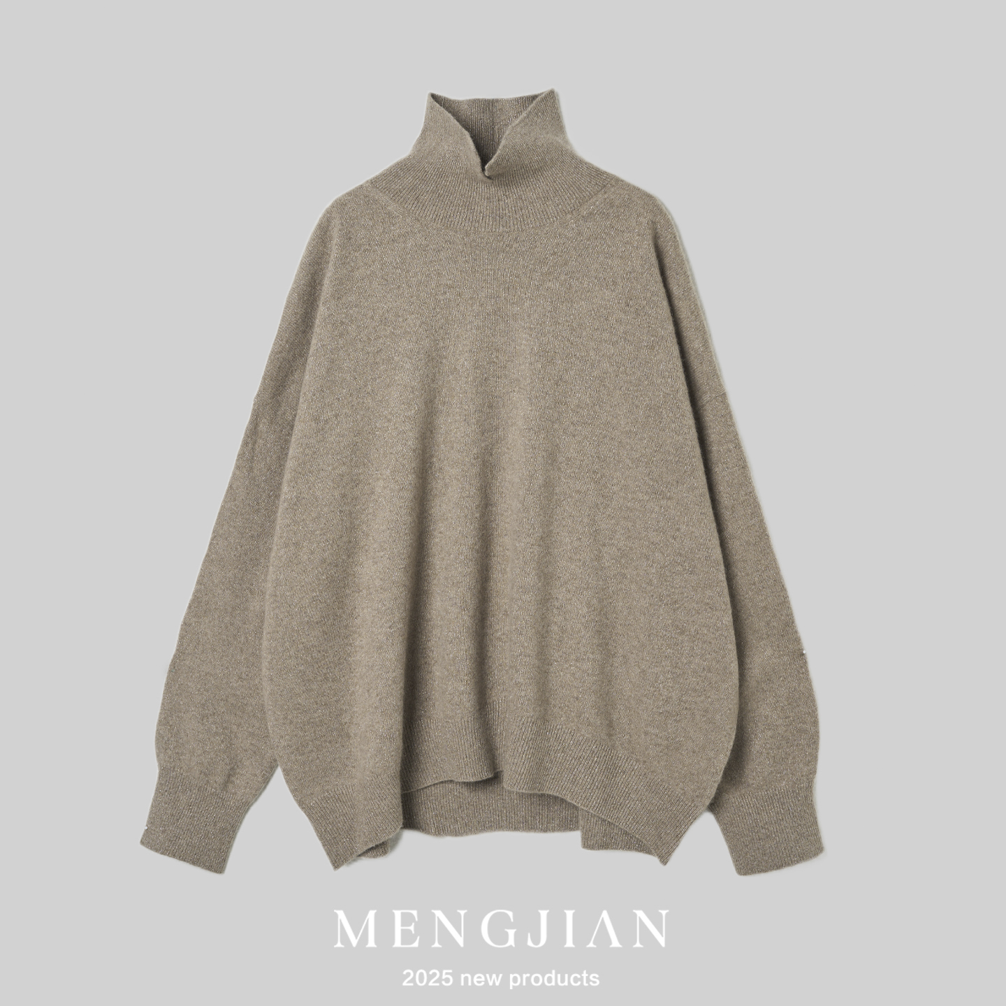 奢亮闪牦牛绒小翻领针织衫打底衫