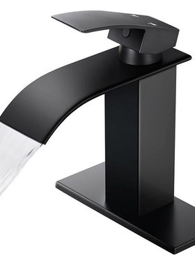 2026新款304不锈钢黑色瀑布面盆冷热两用欧式浴室洗脸龙头