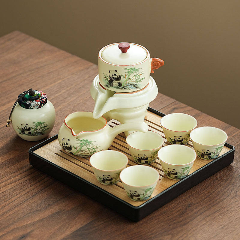 中国风熊猫功夫茶具套装家用自动泡茶神器懒人公茶具上商业送礼,餐饮具,功夫茶具,淘宝优惠券,粉丝福利购,淘宝优惠卷