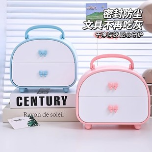 书桌 桌面收纳盒文具化妆品盒可爱饰品首饰头饰女生学生抽屉式
