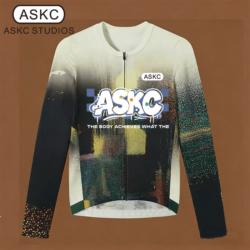 ASKC春夏秋长袖原创复古多巴胺骑行服公路车男女上衣速干透气装备