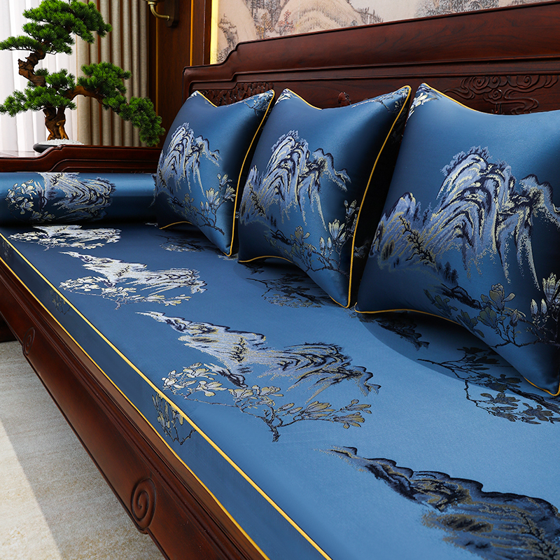 红木沙发坐垫定制新中式实木沙发海绵座垫罗汉床垫乳胶椅垫子防滑